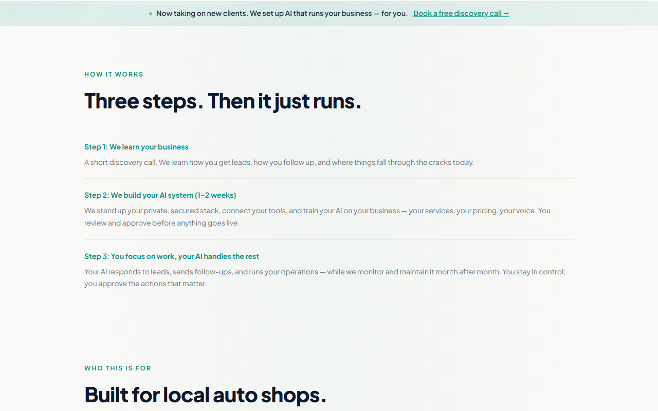 How it works, built for auto shops