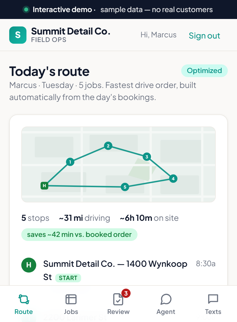 Field Ops &mdash; today's route